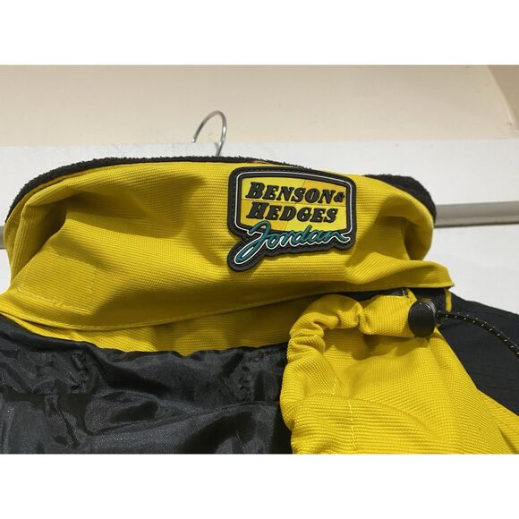 Jordan Grand Prix Jacket Men Large Yellow Black Half Zip Benson Hedges FLAWS - Picture 6 of 16